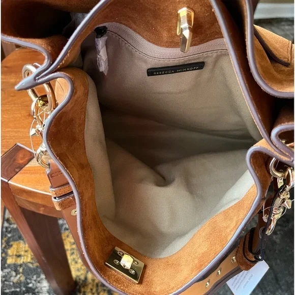 Rebecca Minkoff Whiskey Equestrian 
Darren Studded Suede Leather Shoulder Bag - Picture 10 of 16